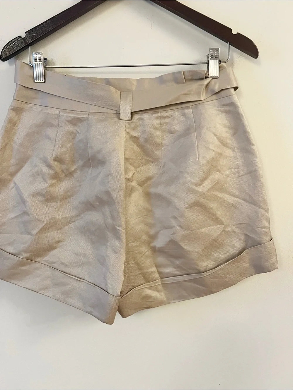 Kate Spade New York Paperbag Waist Belted Shorts Beige Size 6